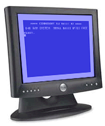 C64 screen saver on a PC monitor